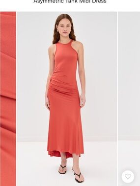Victoria Beckham Paprika Asymmetrical Tank Midi Dress